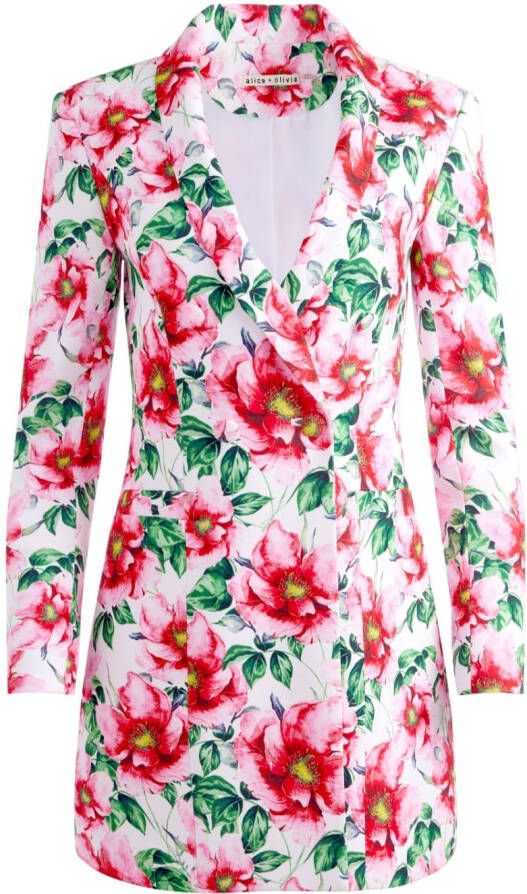 Alice + olivia Blazerjurk met bloemenprint Wit