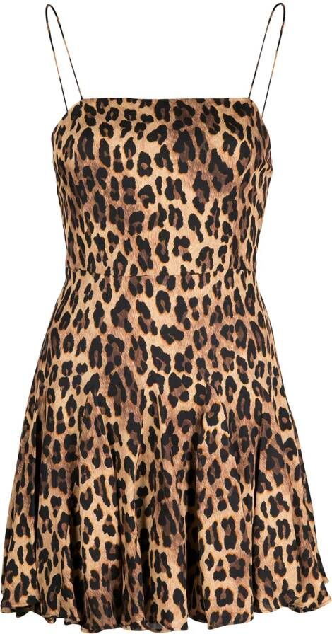 Alice + olivia Mini-jurk met luipaardprint Bruin