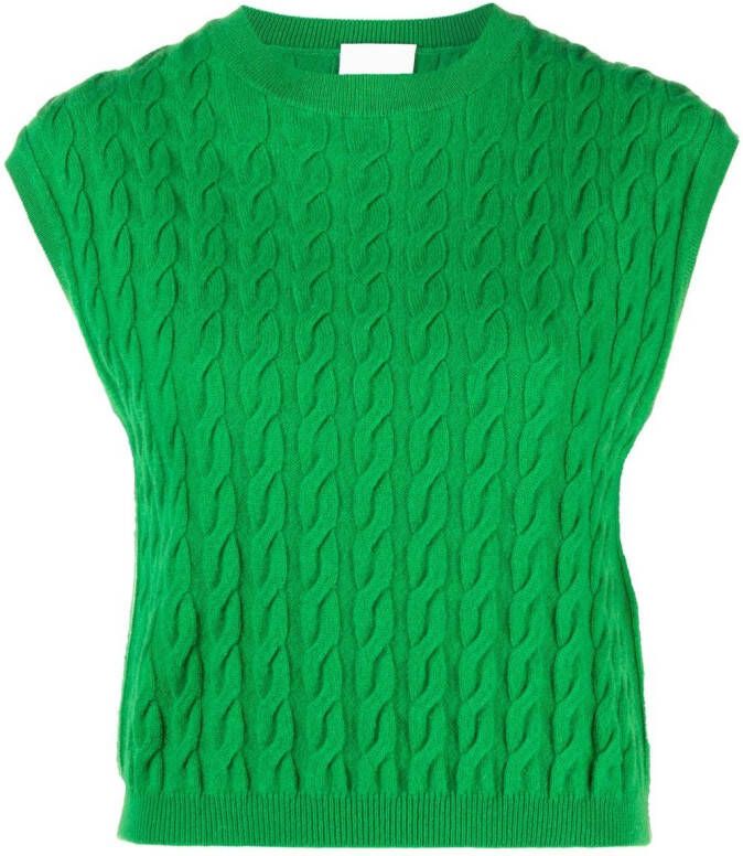 Allude Kabelgebreide trui Groen
