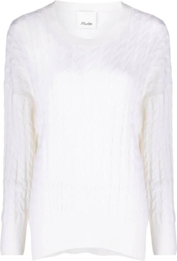 Allude Kabelgebreide trui Wit