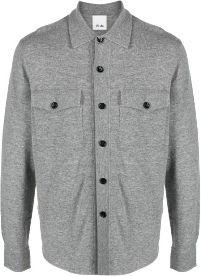 Allude Vest met rechte puntkraag Grijs