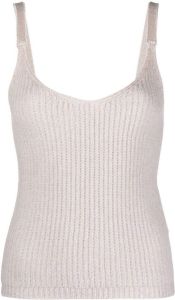 Allude ribbed-knit cashmere top Beige
