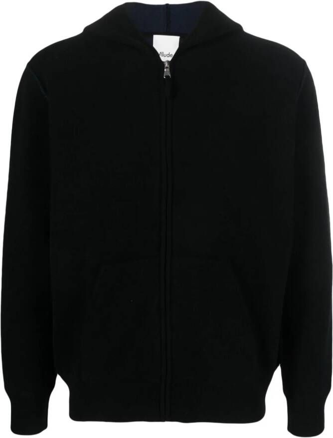 Allude Trui met klassieke capuchon Zwart