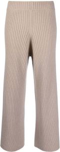 Allude wide-leg cashmere trousers Beige
