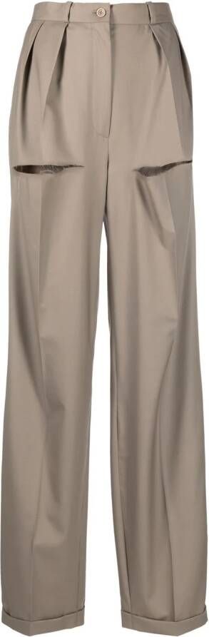 Almaz Classic plooibroek met uitgesneden details Grijs