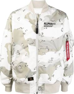Alpha Industries Bomberjack met camouflageprint Groen
