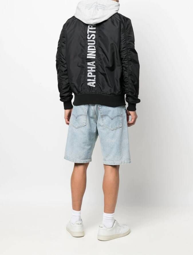 Alpha Industries Bomberjack met logoprint Zwart