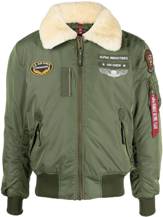 Alpha Industries Bomberjack met patch Groen
