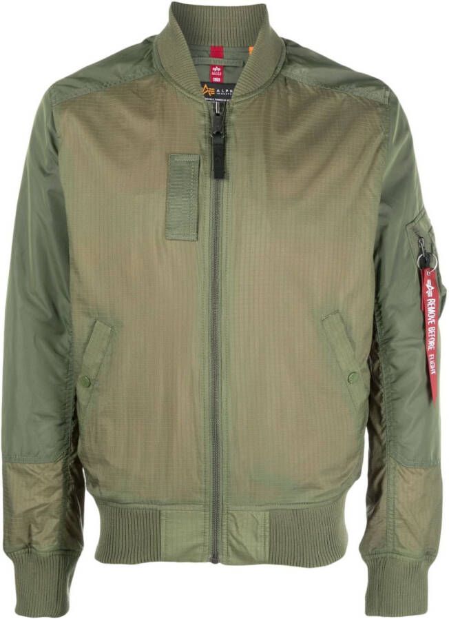 Alpha Industries Bomberjack met rits Groen