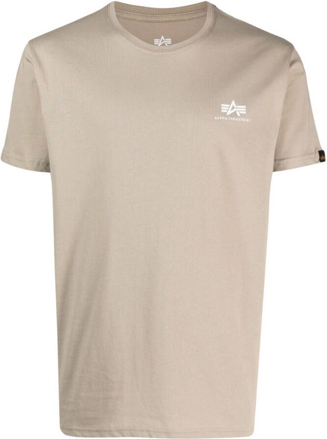 Alpha Industries T-shirt met logoprint Bruin