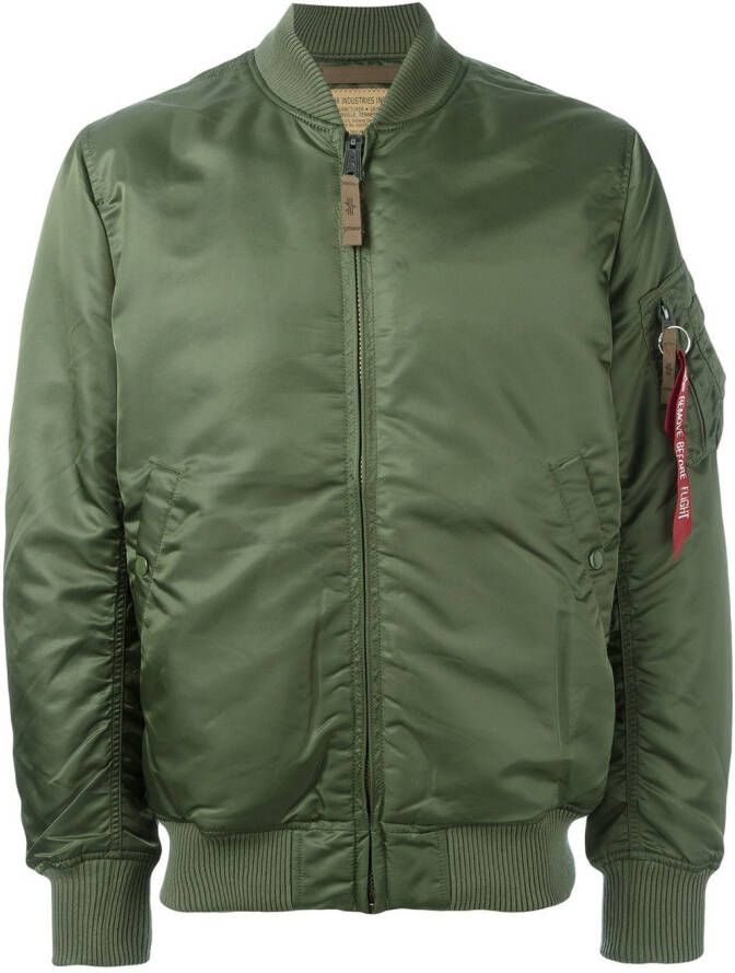 Alpha Industries cropped bomberjack Groen