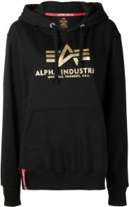 Alpha Industries Hoodie met logoprint Zwart