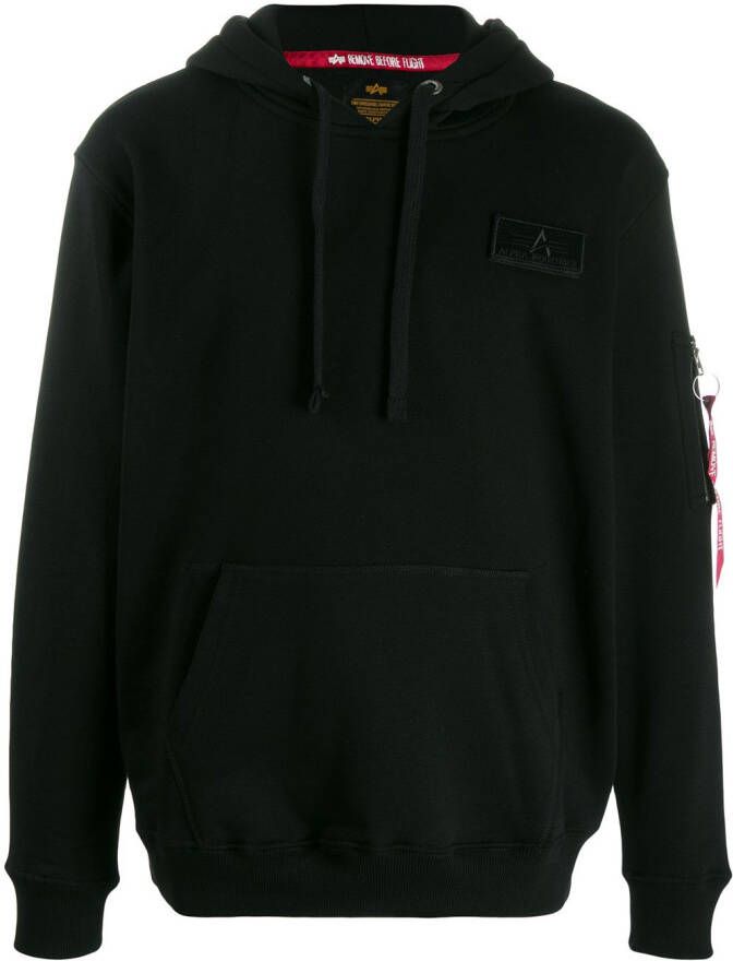 Alpha Industries Hoodie met logostreep Zwart