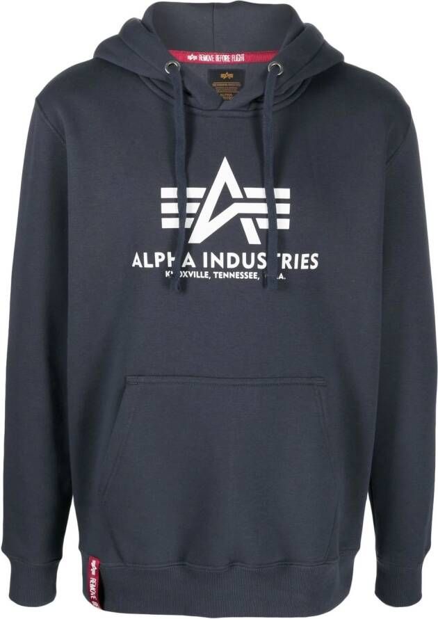Alpha Industries Hoodie met trekkoord Blauw