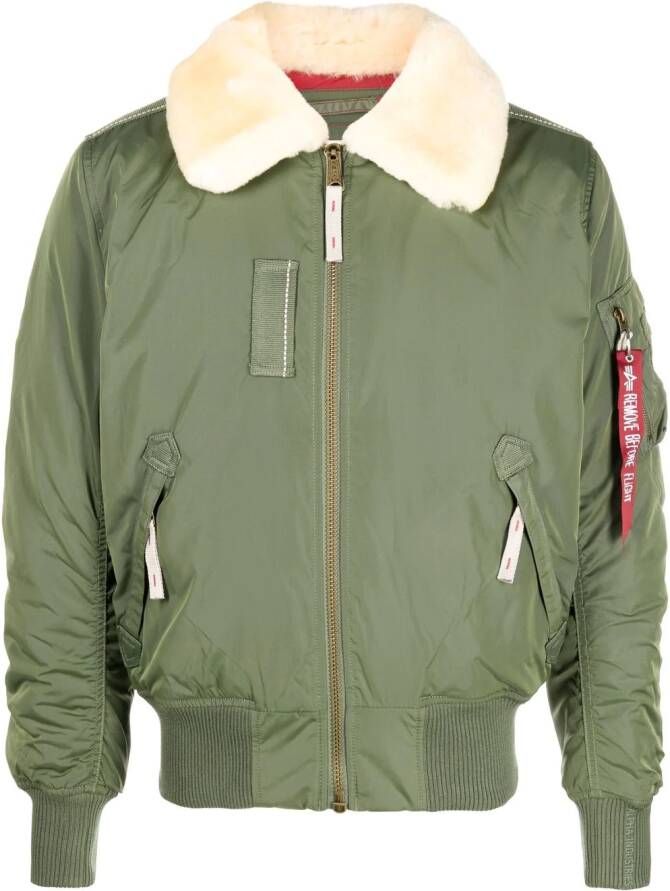 Alpha Industries Jack met lammy kraag Groen