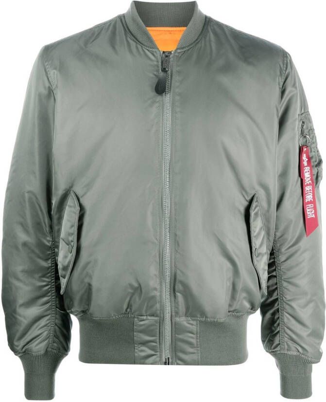 Alpha Industries Bomberjack met ritszak Groen