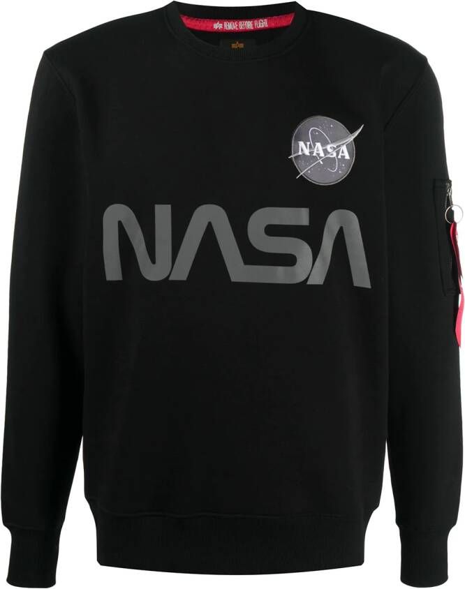 Alpha Industries Reflecterende sweater Zwart