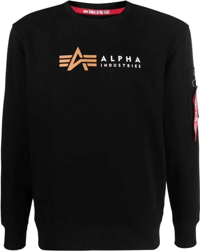 Alpha Industries Sweater met logoprint Zwart