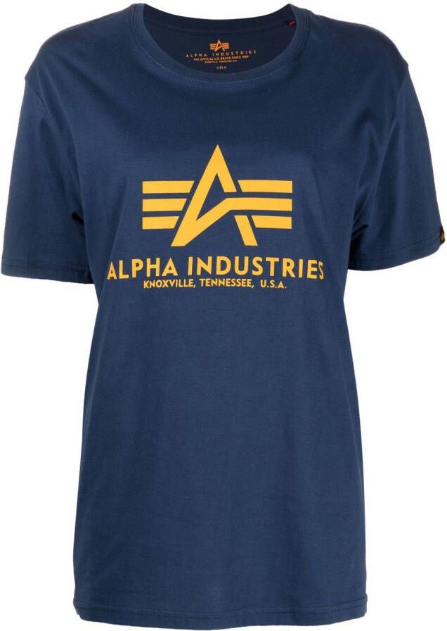Alpha Industries T-shirt met logoprint Blauw