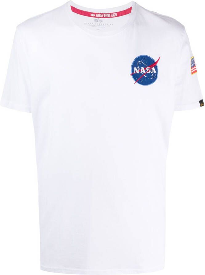 Alpha Industries T-shirt met NASA-print Wit