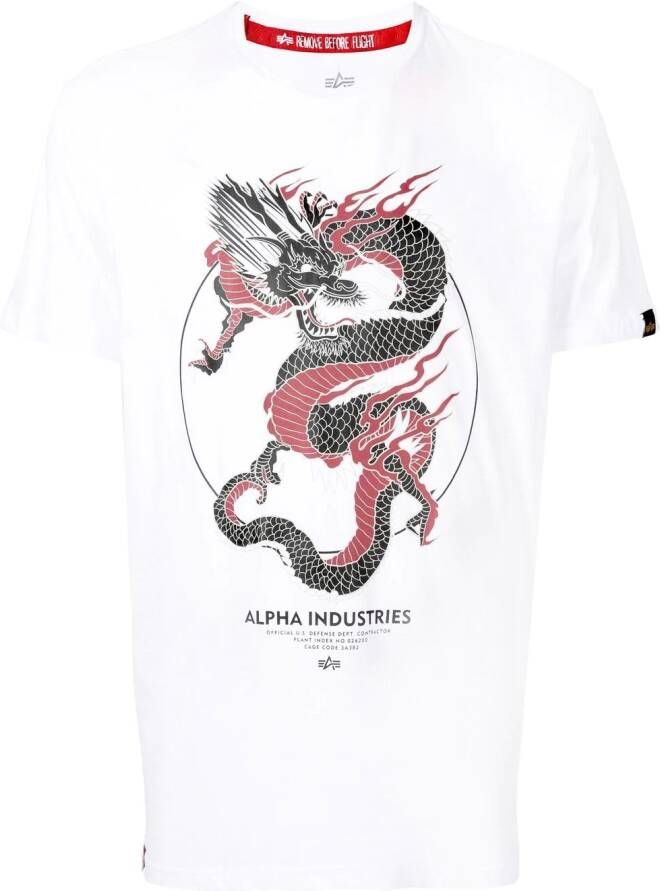Alpha Industries T-shirt met print Wit