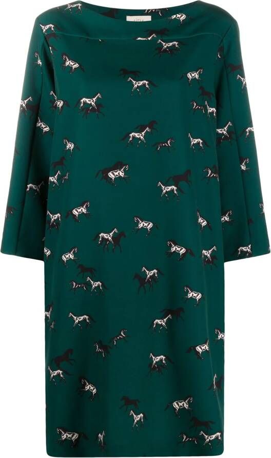 Altea Midi-jurk met paardenprint Groen