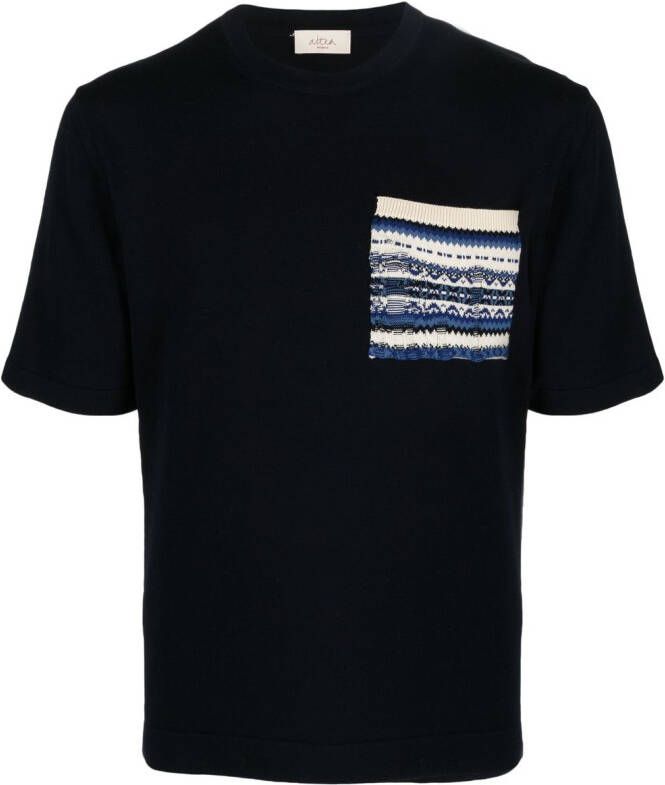 Altea T-shirt met gebreide zak Blauw