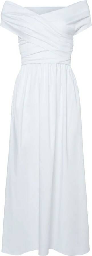 Altuzarra Corfu maxi-jurk met gestrikte taille Wit