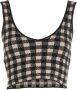 Altuzarra Argia cropped top met gingham ruit Bruin - Thumbnail 1