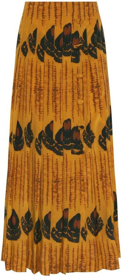 Altuzarra Plooirok met patroon Oranje