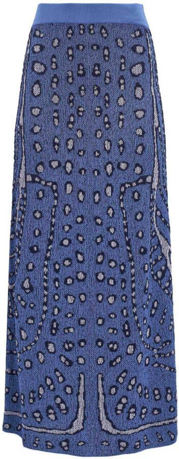 Altuzarra Midi-rok met jacquard Blauw