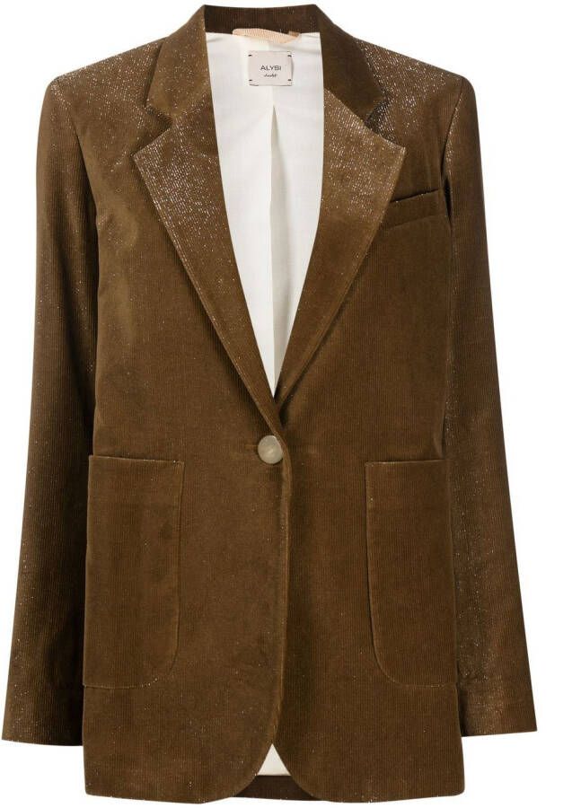 Alysi Blazer met enkele rij knopen Bruin