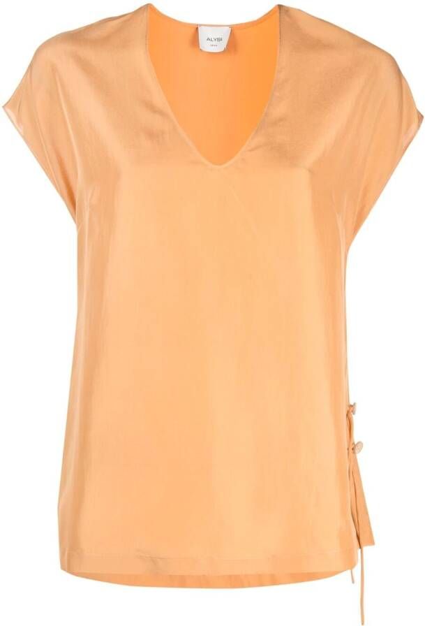 Alysi Blouse met V-hals Oranje