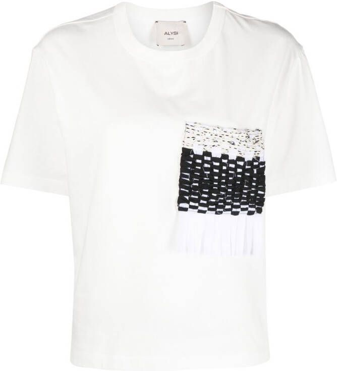 Alysi T-shirt met contrasterend vlak Wit