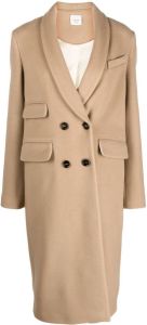 Alysi fitted double-breasted button coat Bruin