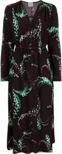 Alysi Maxi-jurk met abstract patroon Bruin