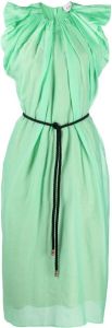 Alysi Midi-jurk met geplooide mouwen Groen