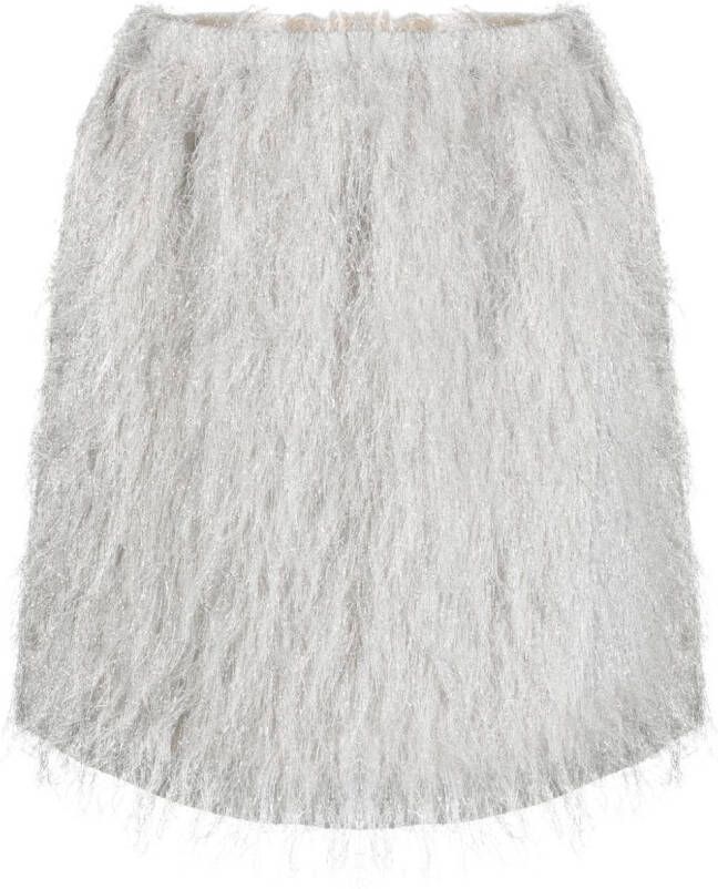 Alysi Mini-rok met veren Zilver