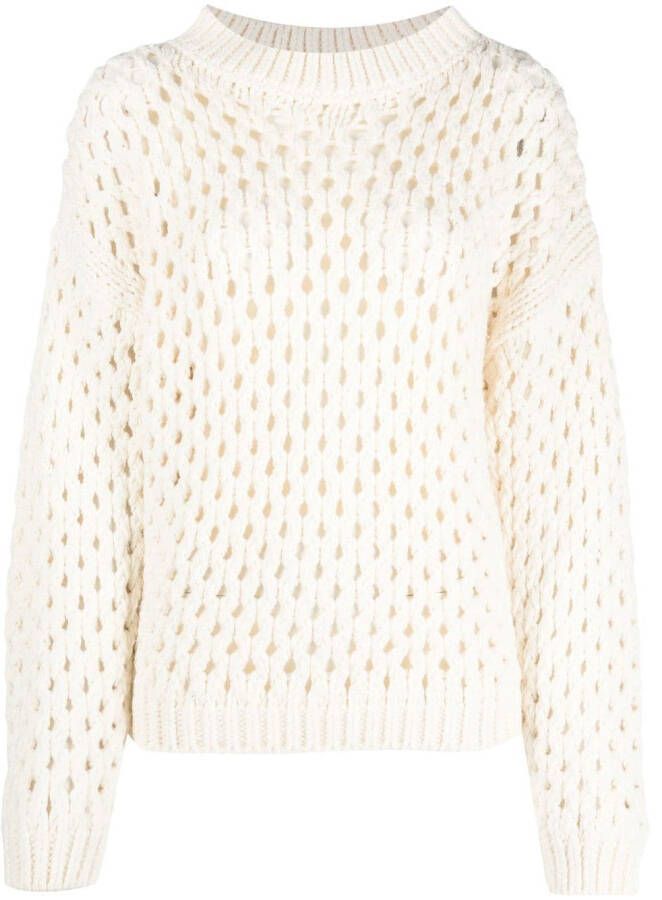 Alysi Opengebreide trui Beige