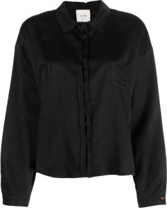 Alysi Satijnen blouse Zwart
