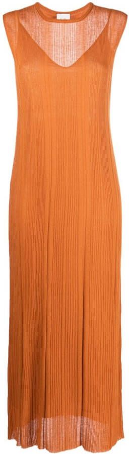 Alysi Mouwloze maxi-jurk Oranje