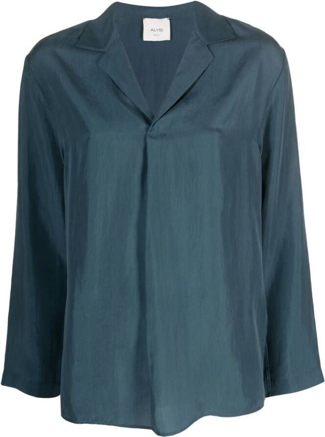 Alysi Zijden blouse Blauw