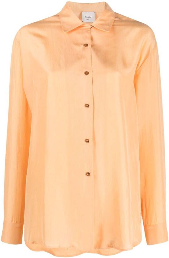 Alysi Zijden blouse Oranje