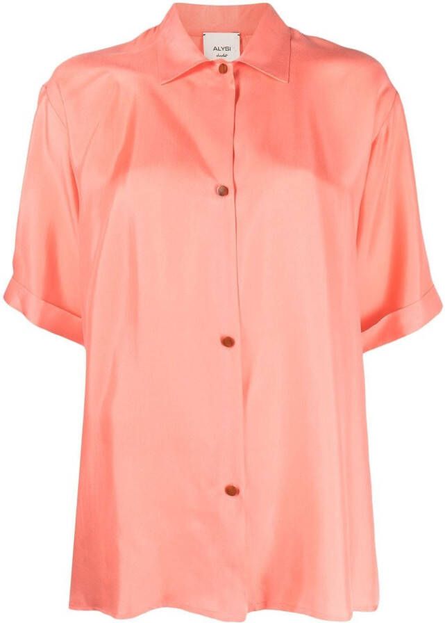 Alysi Zijden blouse Oranje