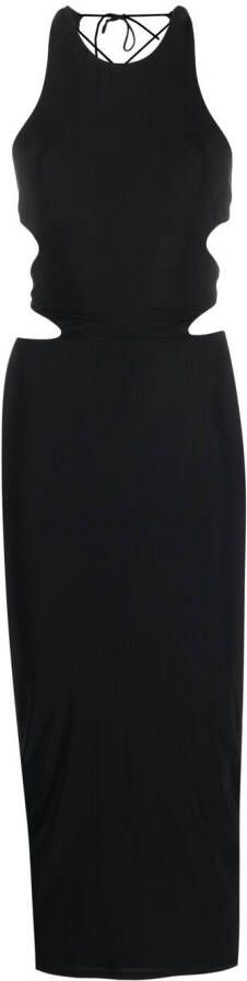 Amazuìn Midi-jurk met open rug Zwart