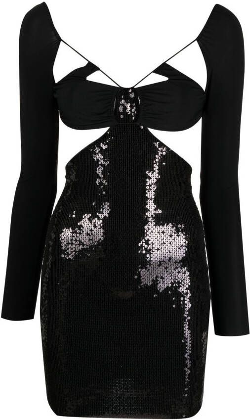 Amazuìn Mini-jurk met pailletten Zwart