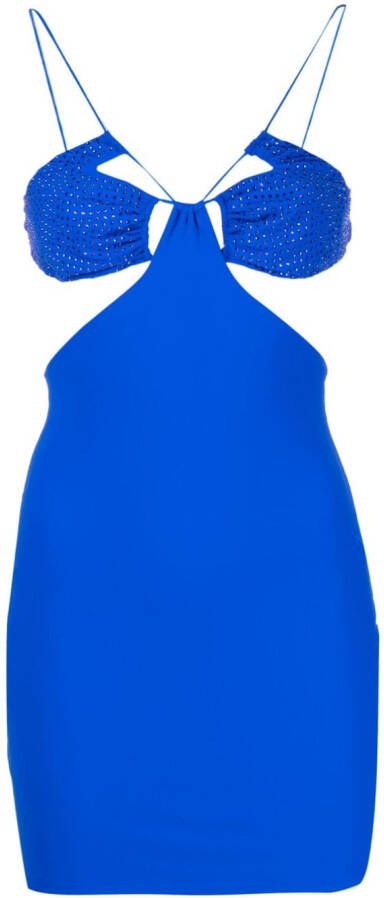 Amazuìn Mini-jurk verfraaid met kristallen Blauw