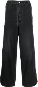 AMBUSH contrasting-detail wide-leg trousers Zwart