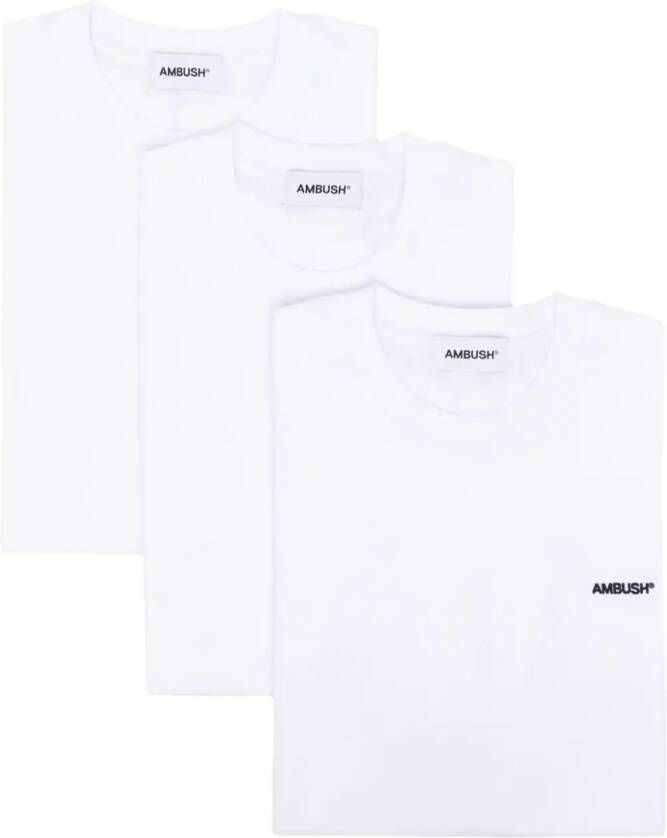 AMBUSH Drie katoenen T-shirts Wit
