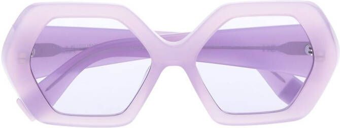 Ambush Zeshoekige Transparante Paarse Zonnebril Purple